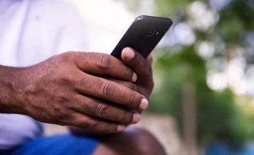 african-american-phone-cell-black-hands-holding-view-social-media-online