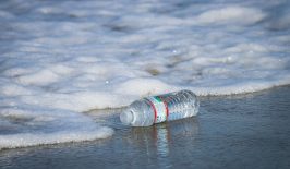Plastikflasche an Strand