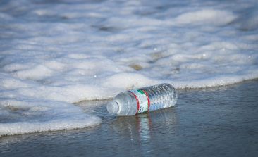 Plastikflasche an Strand